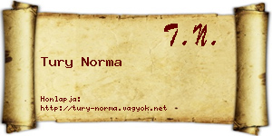 Tury Norma névjegykártya
